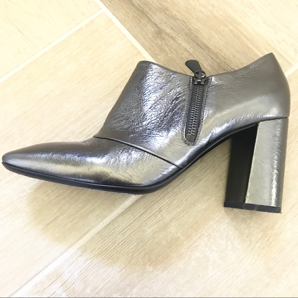 Bottega Veneta Gunmetal Metallic Ankle Booties